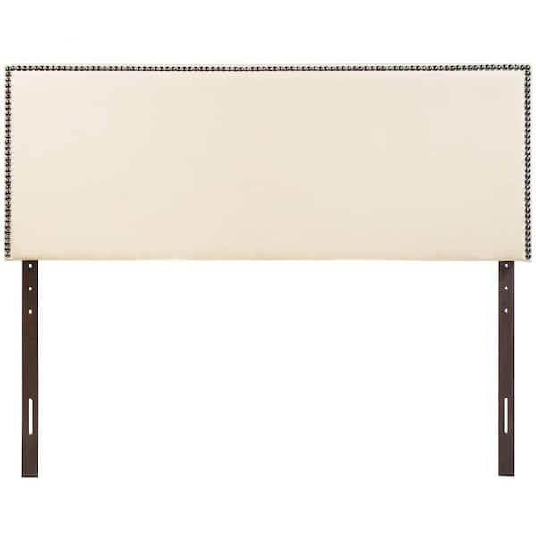 MODWAY Region Ivory Full Nailhead Upholstered Headboard