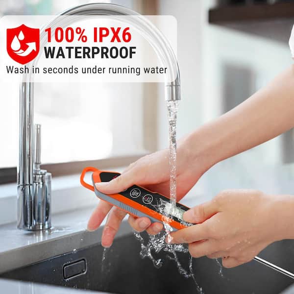Kuluner TP-01 Waterproof Digital Instant Red Meat Thermometer Orange