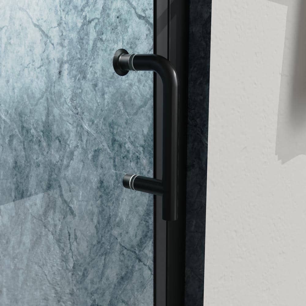 30'' Black Semi-Frameless Bi-Fold Shower Door with Clear Glass