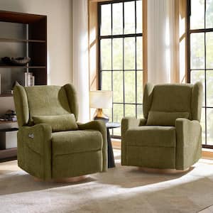 JAYDEN CREATION Flora Grey Contemporary Swivel Rocker Power