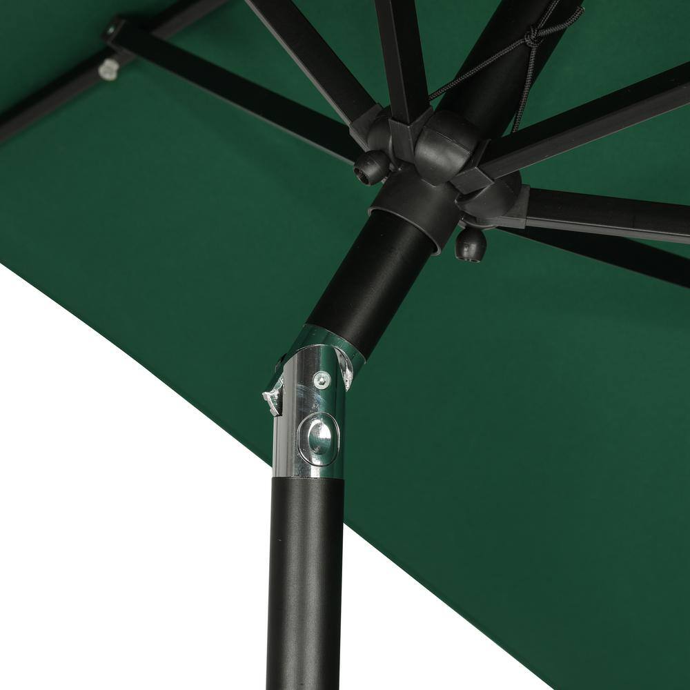 Nassau 10' x 6.5' Green Aluminum Patio Umbrella with LED Lights