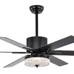 Hermes 52 in. Indoor Matte Black Ceiling Fan with Remote Control and Reversible Motor