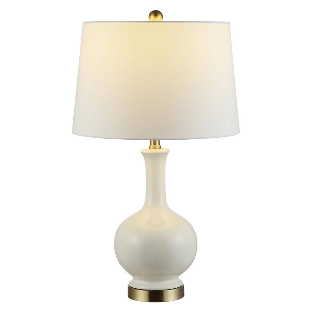 Bowie 26" Cream Ceramic Arc Table Lamp