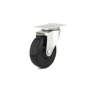 4 in. (102 mm) Black Non-Braking Swivel Plate Caster with 247 lb. Load Rating