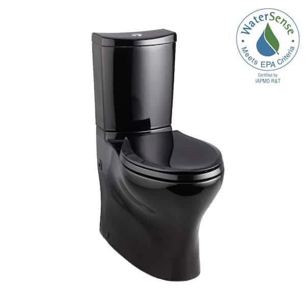 KOHLER Persuade 2-piece 1.0 or 1.6 GPF Dual Flush Elongated Toilet in Black, Seat Not Included