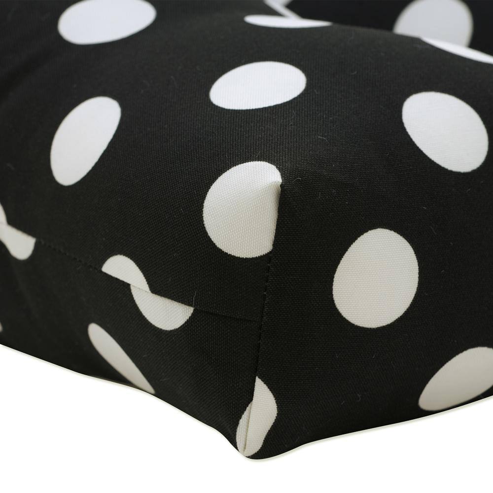 Classic Polka Dot 60" Black and White Outdoor Bench Cushion