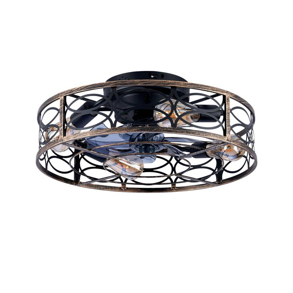 20 in. Smart Bronze Metal Low Profile Fandelier Ceiling Fan with Remote Control and No Bulb Included price history on PriceWatchPro