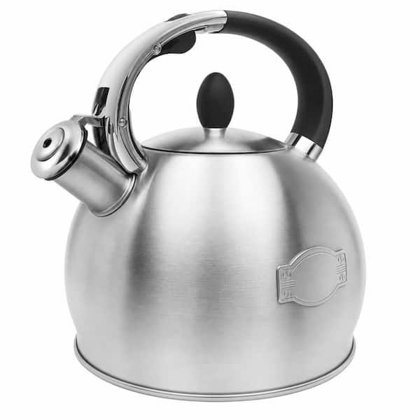 2.6 qt. 10-Cup Stainless Steel Whistling Induction Stovetop Tea Kettle with a Potholder, Durable and Rust-Resistant