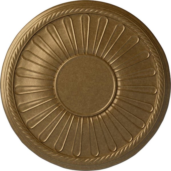 Ekena Millwork 19-7/8 in. x 1-1/4 in. Leandros Urethane Ceiling Medallion (Fits Canopies upto 6-3/8 in.), Pale Gold