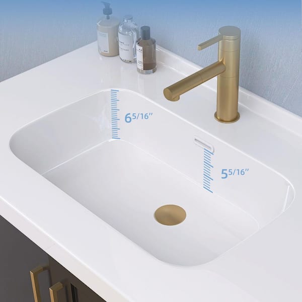 Zeafive Foia 36 in.W x 22 in.D Solid Surface Rectangular Single