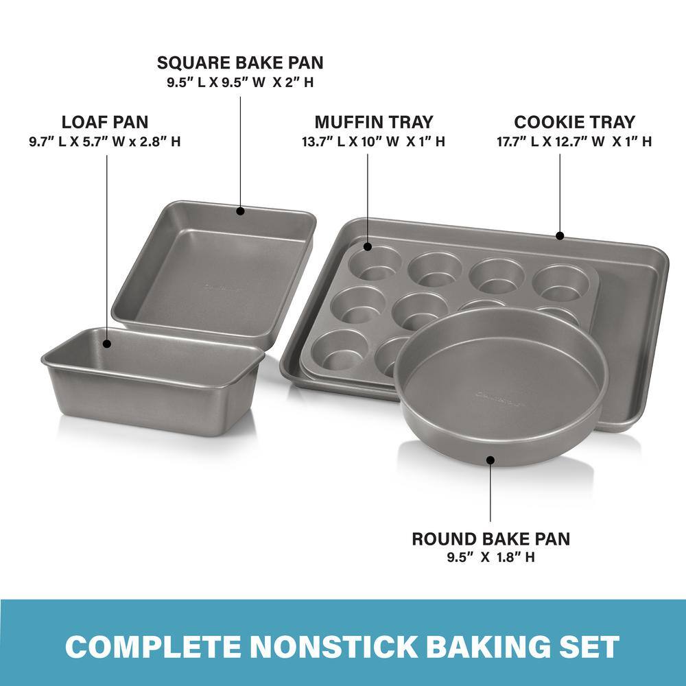 Gotham Steel Grey 5 Piece Nonstick Bakeware Set