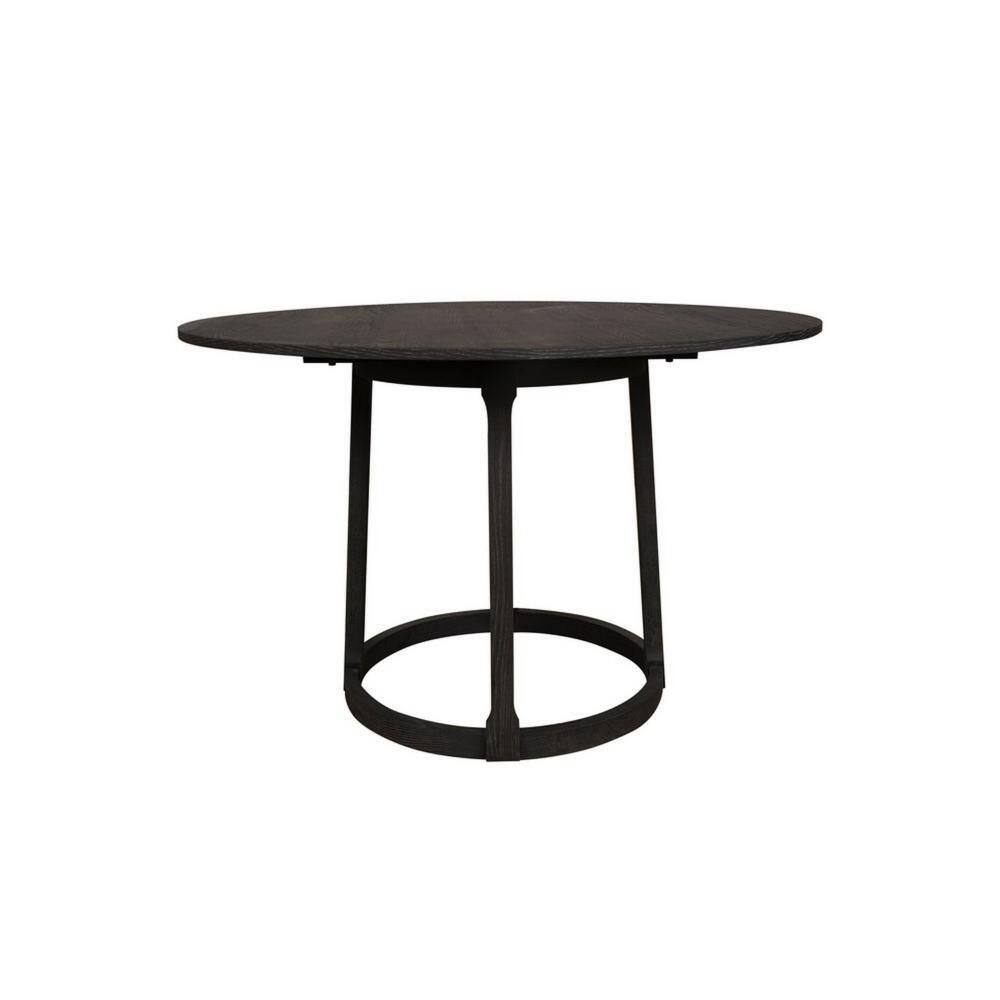 Hane Black Wood Round 47 in. 4 Legs Base Dining Table Seats 4