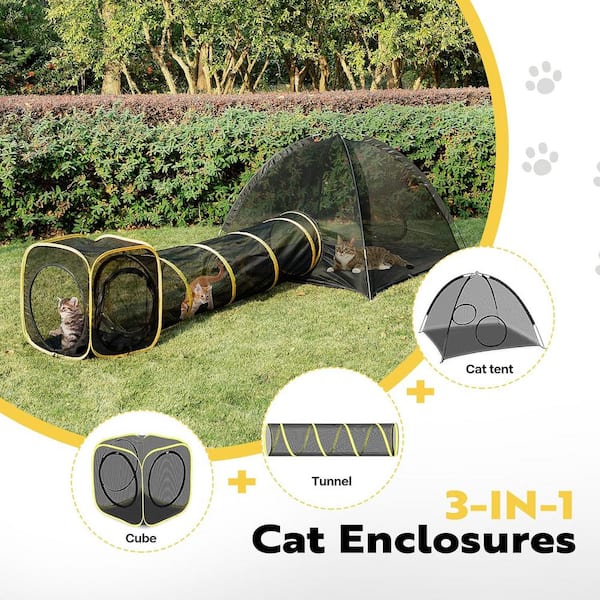 VIVOHOME Outdoor Cat Enclosures 3-in-1 Portable Catio with Cat