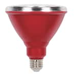 100W Equivalent Red PAR38 LED Weatherproof Flood Light Bulb