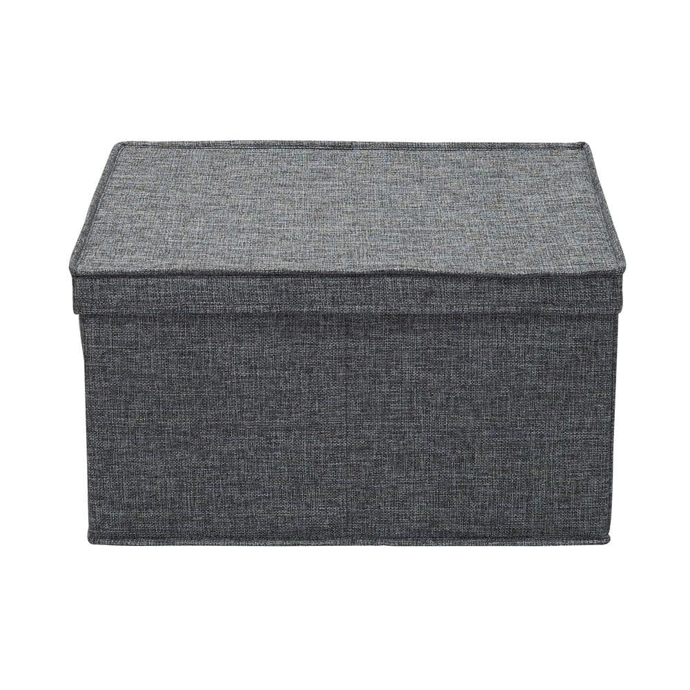Graphite Jumbo Fabric Storage Bins with Lids