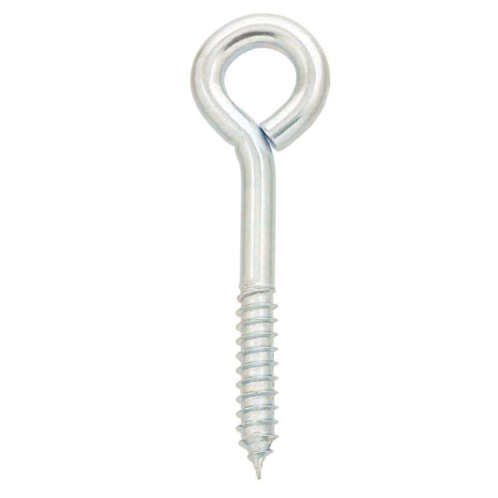 Everbilt 1/4 in. x 3-3/4 in. L Zinc-Plated Lag Thread Screw Eye 806916 -  The Home Depot