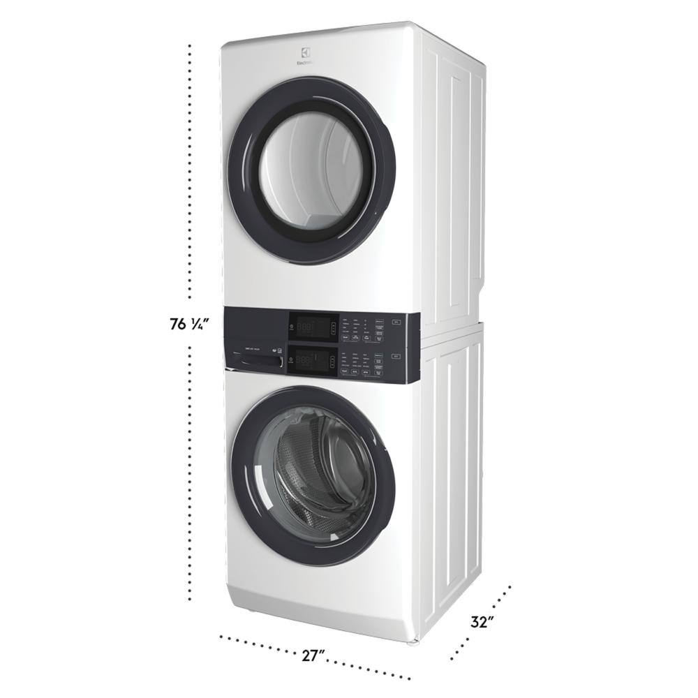 White Gas Stacked Washer and Dryer Set with Energy Star
