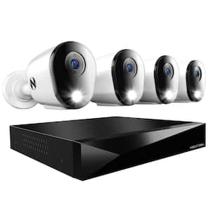 12-Channel 2K Wired DVR Security Camera System with 2 TB Hard Drive and 4 Wired HD Spotlight Cameras