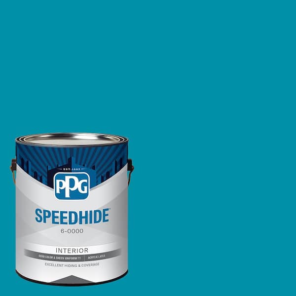 1 gal. PPG1236-7 Mediterranean Blue Satin Interior Paint