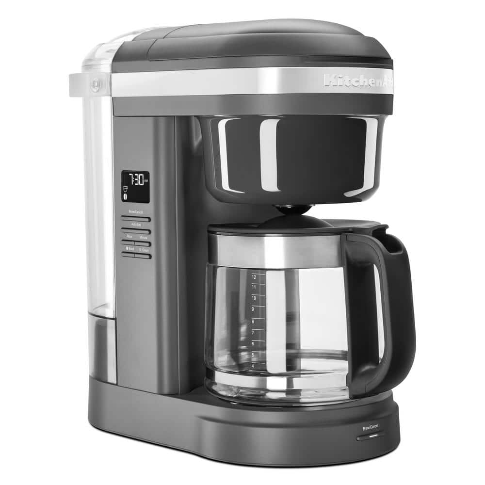 KitchenAid 12-Cup Matte Grey Drip Coffee Maker with Spiral KCM1208DG - The Home Depot