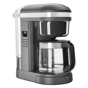 12-Cup Matte Grey Drip Coffee Maker with Spiral Showerhead