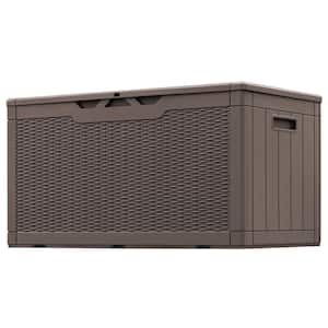 Tozey 100 Gal. Fusion Style Deck Box Gray Outdoor Resin Storage 