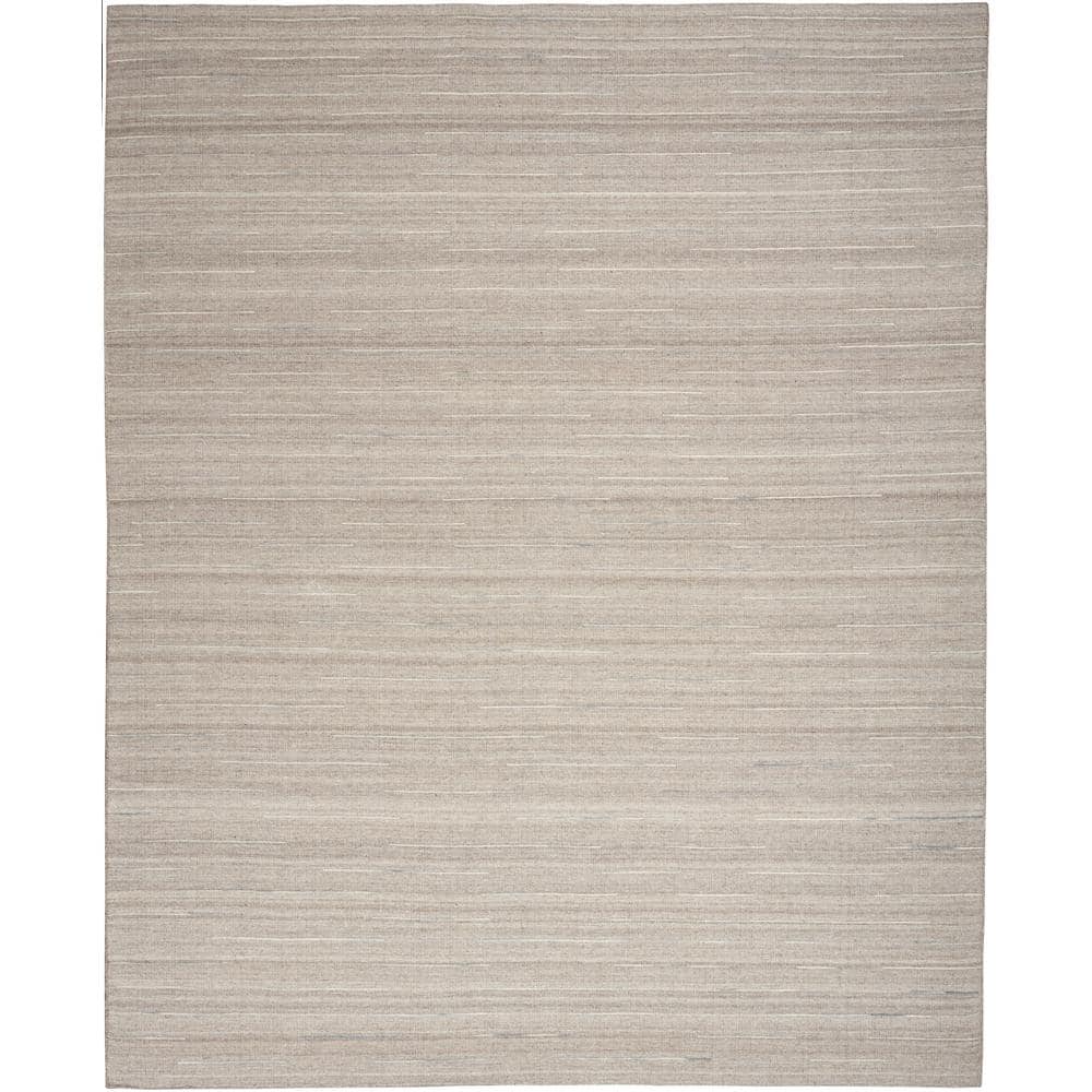 Interweave Grey 9 ft. x 12 ft. Solid Ombre Geometric Modern Area Rug -  Nourison, 113283