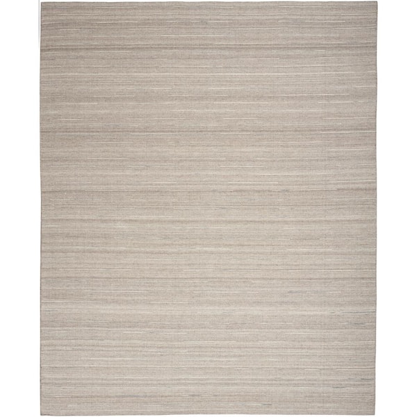 Interweave Grey 9 ft. x 12 ft. Solid Ombre Geometric Modern Area Rug