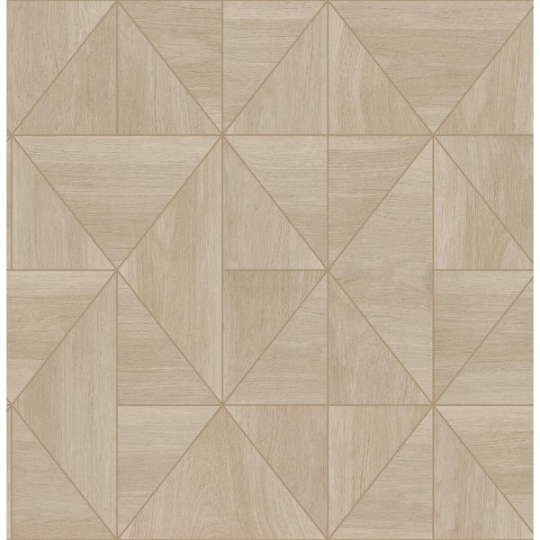 Decorline Cheverny Beige Wood Tile Beige Paper Strippable Roll (Covers 56.4 sq. ft.)