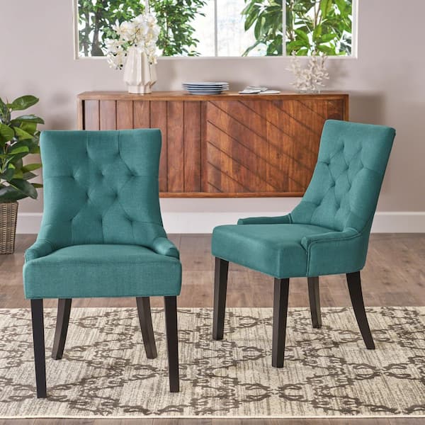 Hayden Dark Teal Upholstered Dining Chairs (Set of 2)