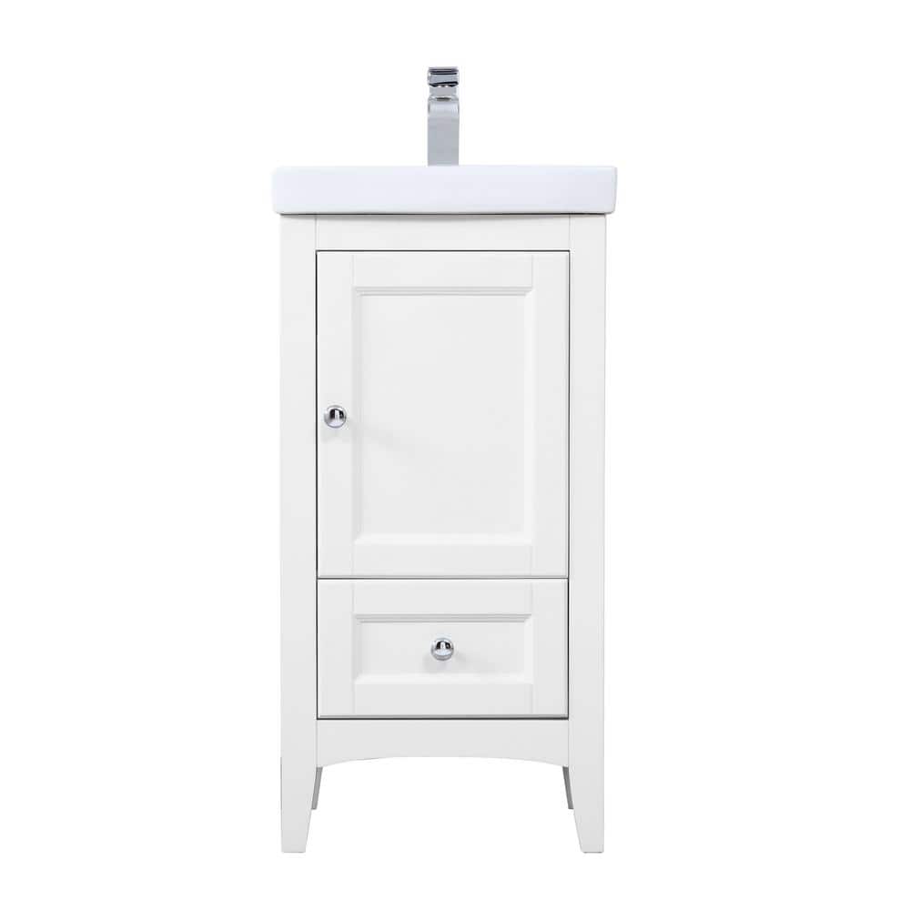 Simply Living 18 in. Single Bathroom Vanity in White with Resin Vanity ...
