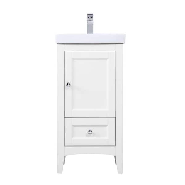 Unbranded Simply Living 18 in. Single Bathroom Vanity in White with Resin Vanity Top in White