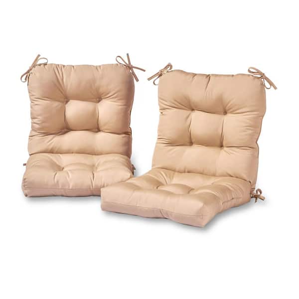 Greendale Home Fashions Solid Stone 21 in. x 42 in. Outdoor Dining Chair Cushion (2-Pack)