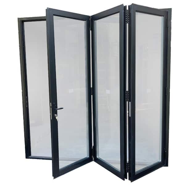 TEZA DOORS Teza 90 Series 120 in x 80 in Left to Right Outswing Black
