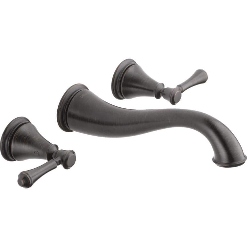 Elegant Venetian Bronze Wall-Mounted Widespread Bathroom Faucet