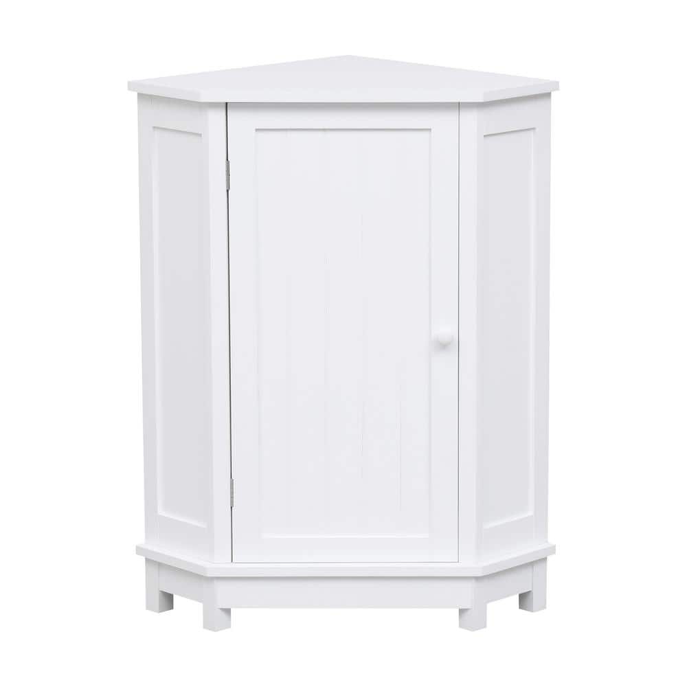 17.5 in. W x 17.5 in. D x 31.4 in. H in White MDF Board Bathroom Freestandi