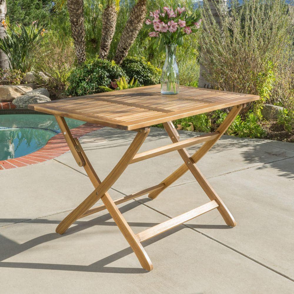 Natural Rectangle Foldable Acacia Wood Outdoor Dining Table W-9327