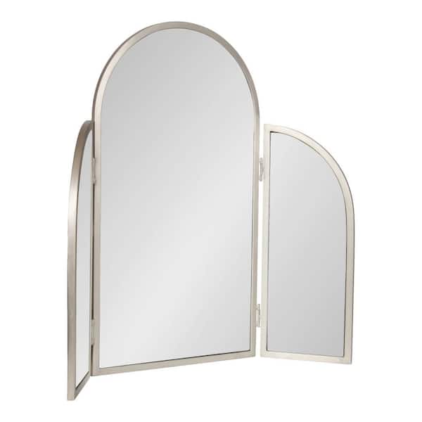 Amoli Silver 28 in. x 28 in. Arch Metal Wall Mirror