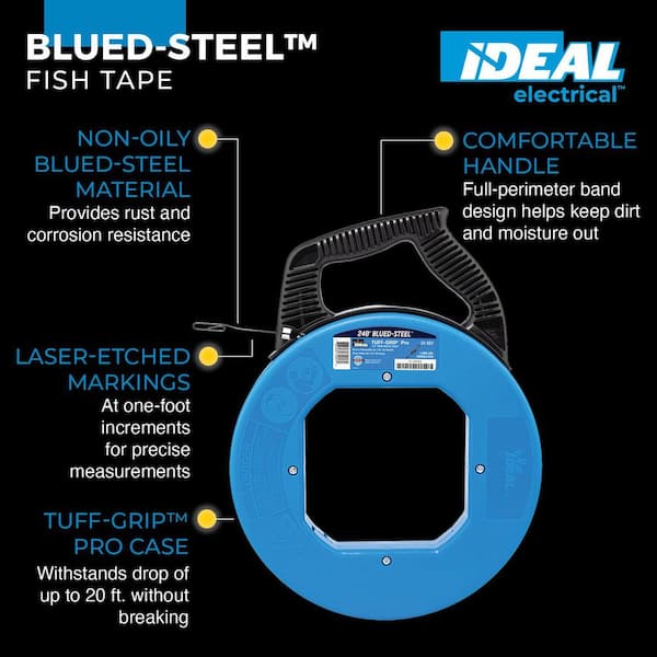 240 ft. x 1/8 in. x .060 in. Tuff-Grip Pro Fish Tape