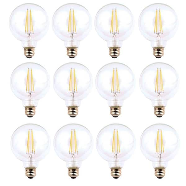 EcoSmart 60-Watt Equivalent G25 Dimmable Filament Classic Glass LED Light  Bulb, Soft White (12-Pack) ECS G25 60WE W27 FIL 120 3PK - The Home Depot