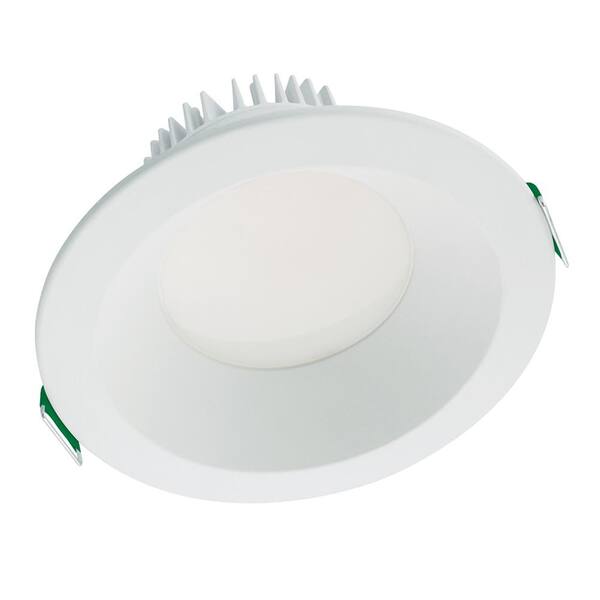 HALO LCR8 8 in. Soft White Selectable CCT Integrated LED Recessed Light with Round Surface Mount White Trim Retrofit Module