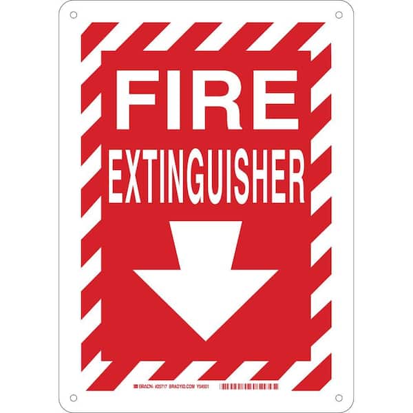 Brady 14 in. x 10 in. Plastic Fire Extinguisher with Arrow Safety Sign