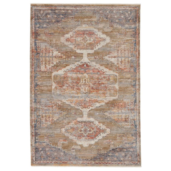 VIBE BY JAIPUR LIVING Vibe Haelyn Multicolor/Olive 5 ft. 3 in. x 7 ft. 10 in. Medallion Rectangle Area Rug