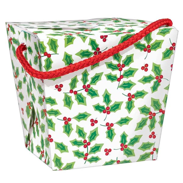Amscan 4.25 in. x 4.5 in. x 3.75 in. Holly Qt. Pail (10-Pack)