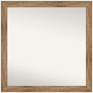 Owl Brown Narrow 29.5 in. W x 29.5 in. H Square Non-Beveled Wood Framed Wall Mirror in Brown