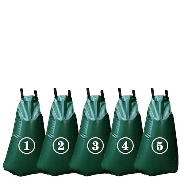 5-Pack 20 Gal. PVC Tree Watering Bag for Slow Release Drip Tree Irrigation Reusable Durable