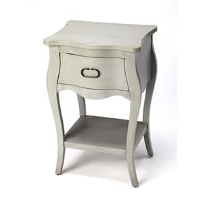 Rochelle 18 in. Gray Rectangle Wood Nightstand with 1-Drawer 28 in. H x 18 in. W x 14.25 in. D