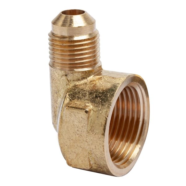 LTWFITTING 3/8 in. Flare x 3/4 in. FIP Brass 90-Degree Flare Elbow Fitting (5-Pack)