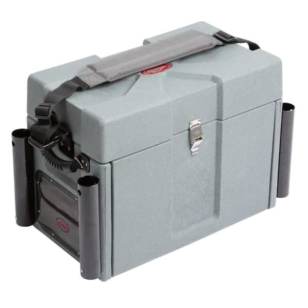 Large Tackle Box, 4-Drawers with Dividers and 2-Soft Exterior Pockets, Gray