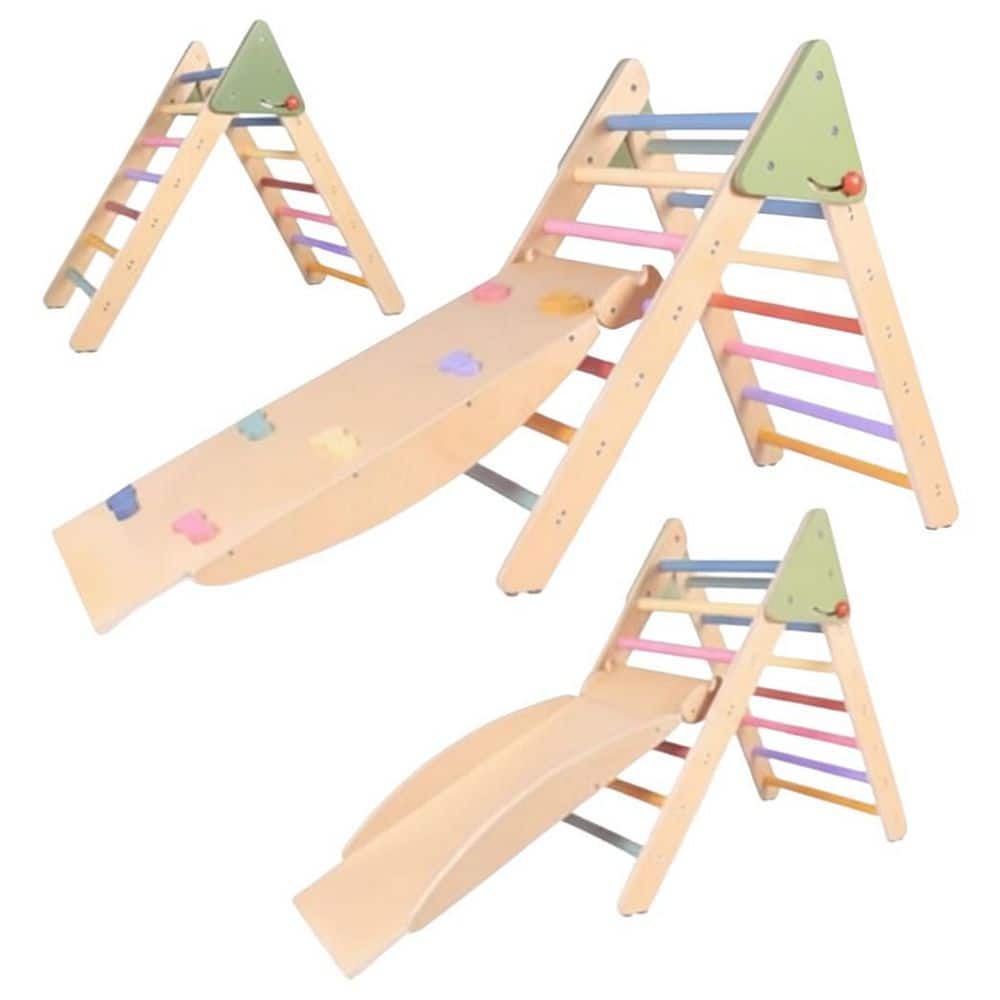 5-in-1 Pikler Triangle Set Indoor/Outdoor Climbing Toy for Toddlers, Freestanding Montessori Climber with Slide and price history on PriceWatchPro